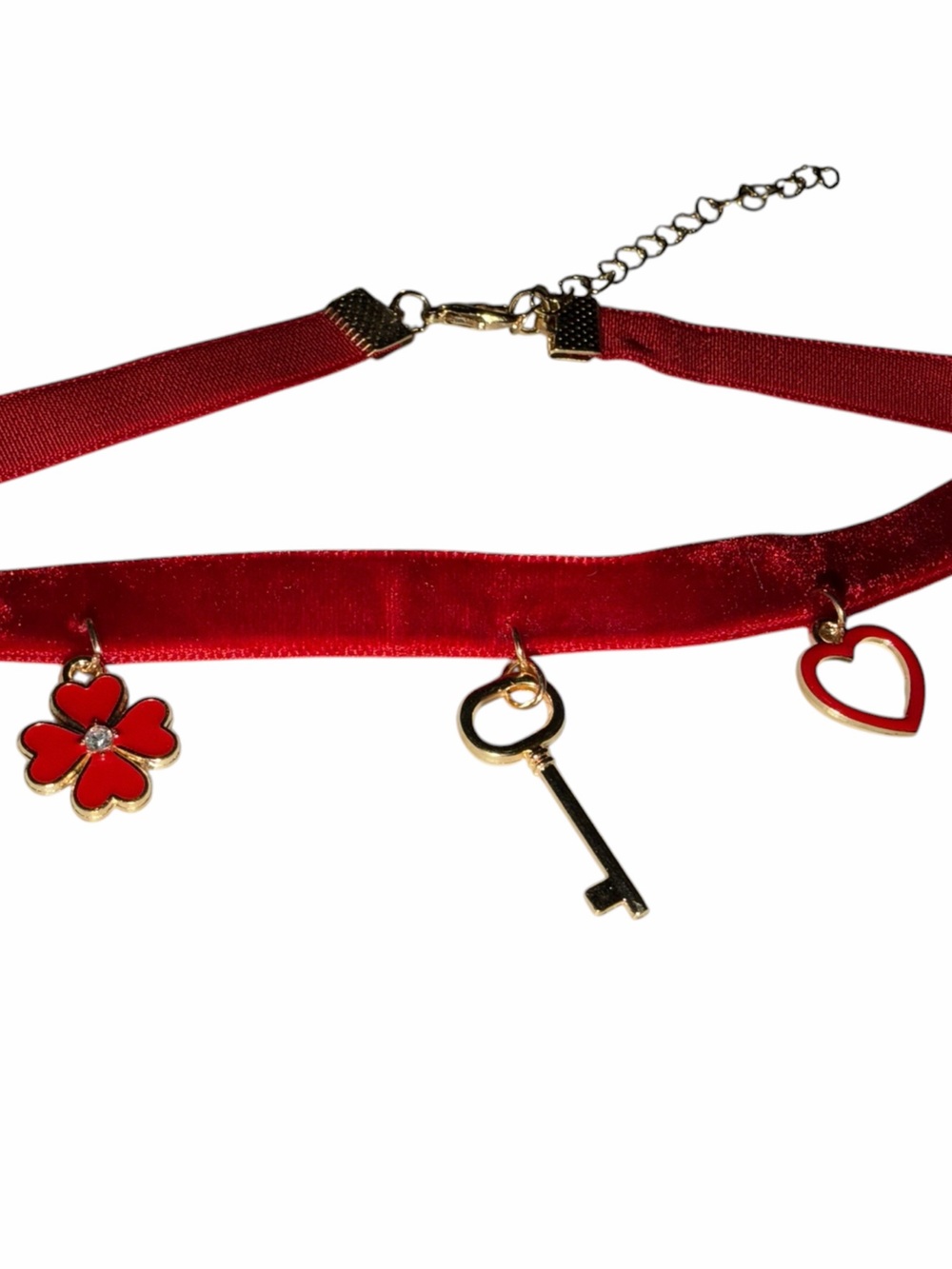 Charm choker necklace heart key flower NWT fashion accessories - Picture 3 of 4